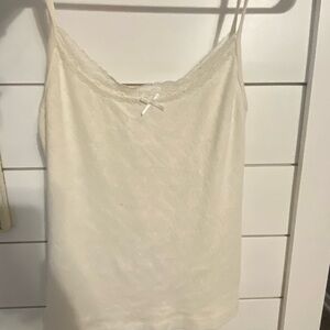 Brandy Melville Cream Lace Cami Top